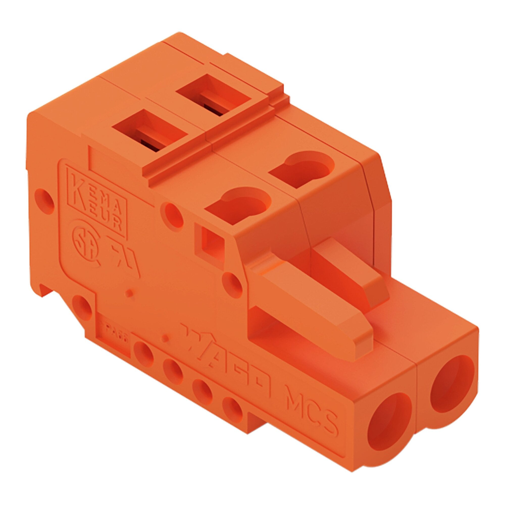 1-conductor female connector; CAGE CLAMP; 2.5 mm; Pin spacing 5.08 mm; 2-pole; 2,50 mm; orange