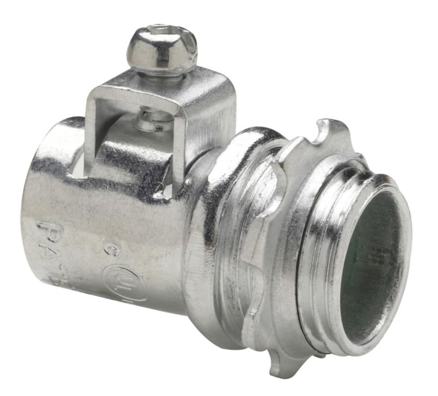 ACB400 Straight Conduit Connector, 4 in Trade, 4.36 to 4.56 in Cable Openings, Steel, Electro-Plated Zinc