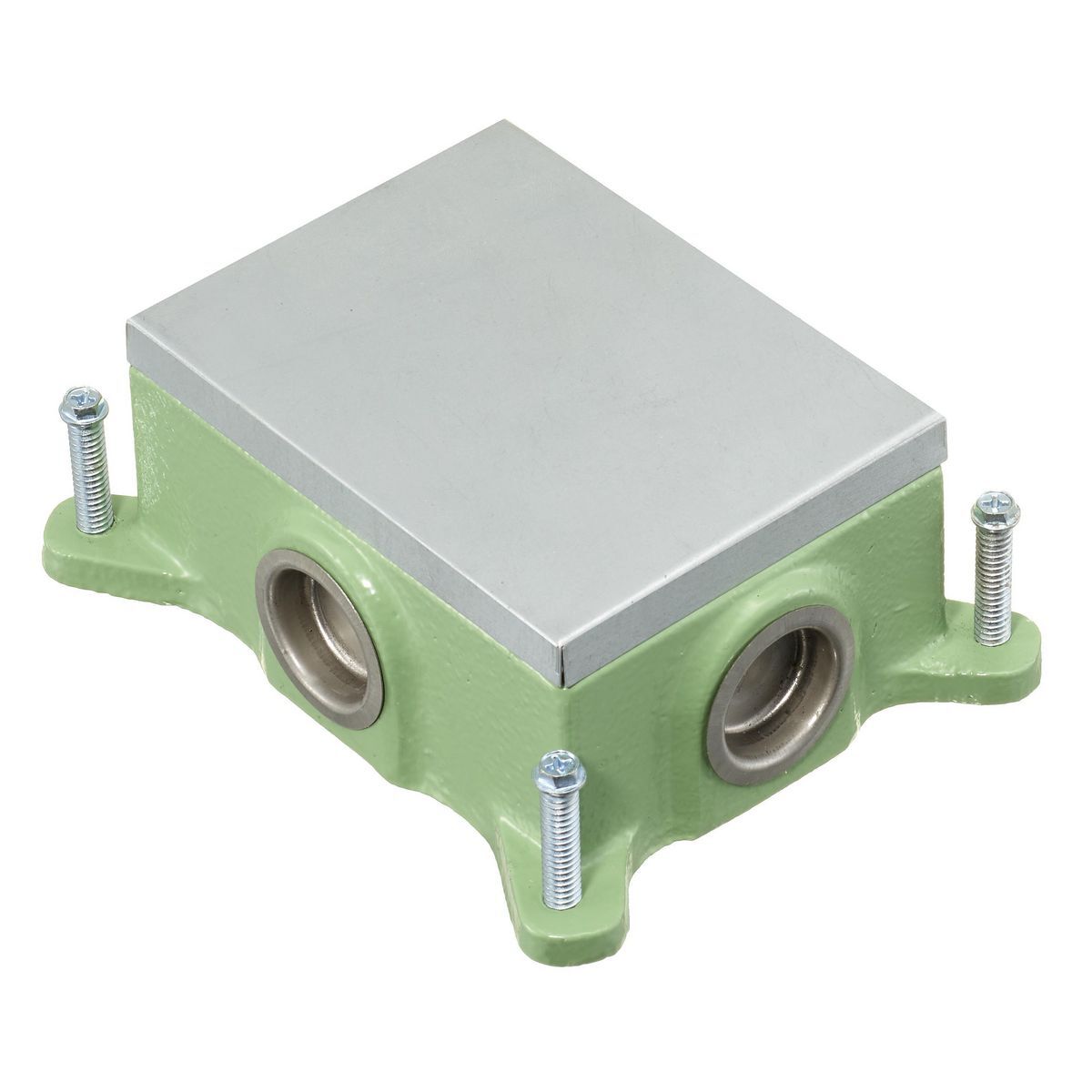 Flush Concrete Floorboxes Series, Shallow Cast Iron Box, Rectangular, 1-Gang, 2.00" Minimum Depth of Pour, Corrosion Resistant Paint