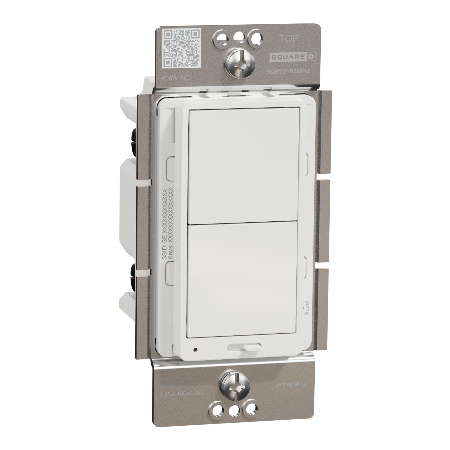 Dimmer, X Series, Z-wave Plus energy monitoring, 600W, single pole, 3 way, matte finish, white