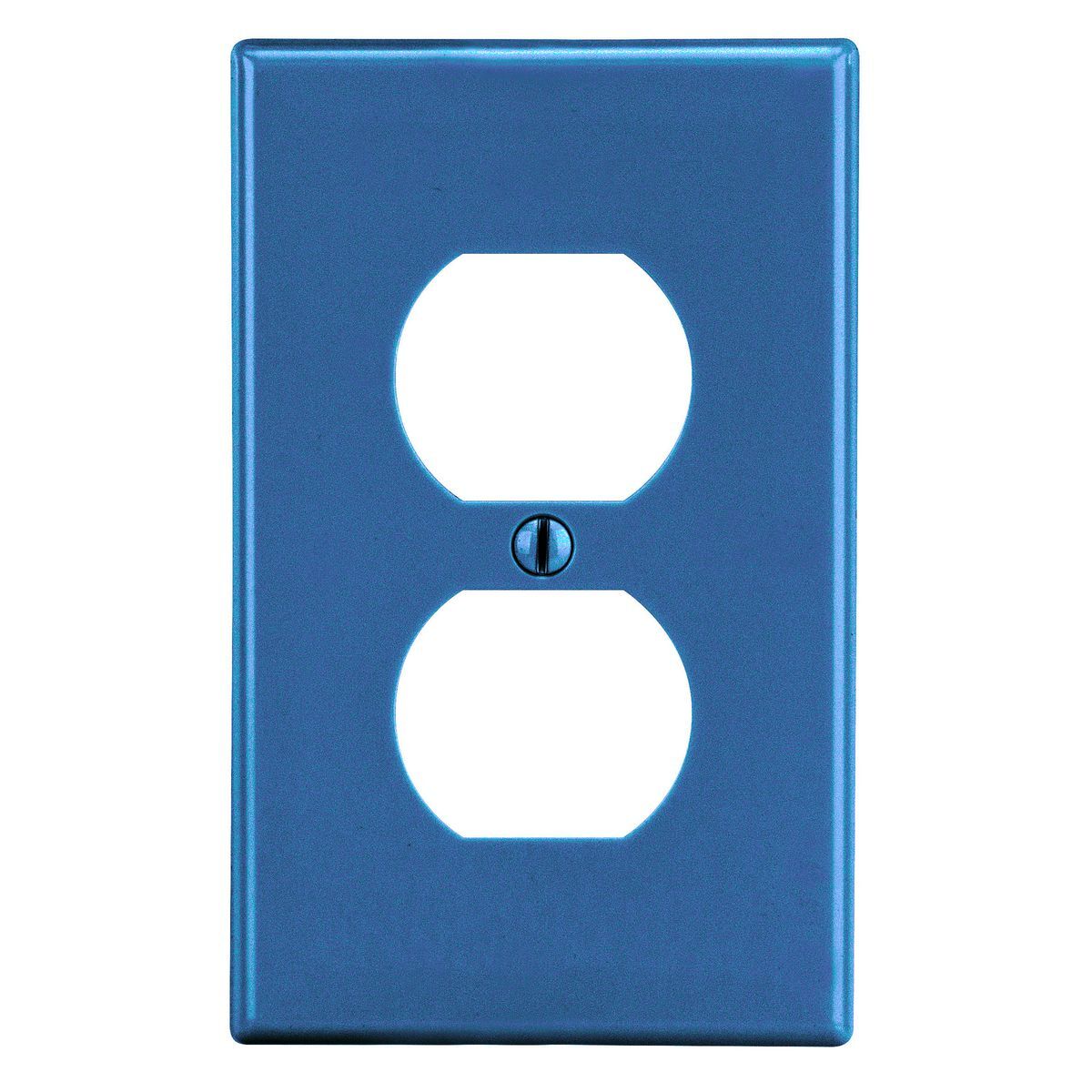 Wallplate, Mid-Size 1-Gang, 1) Duplex, Blue