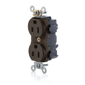 15 Amp, 125 Volt, Modular Duplex Receptacle, Narrow Body, Tamper Resistant, Commercial Grade, Brown