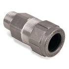 Star Teck stainless steel jacketed cable fitting. Hub size of 3/4 inch. Range over jacket from 1.025 - 1.205 inch.