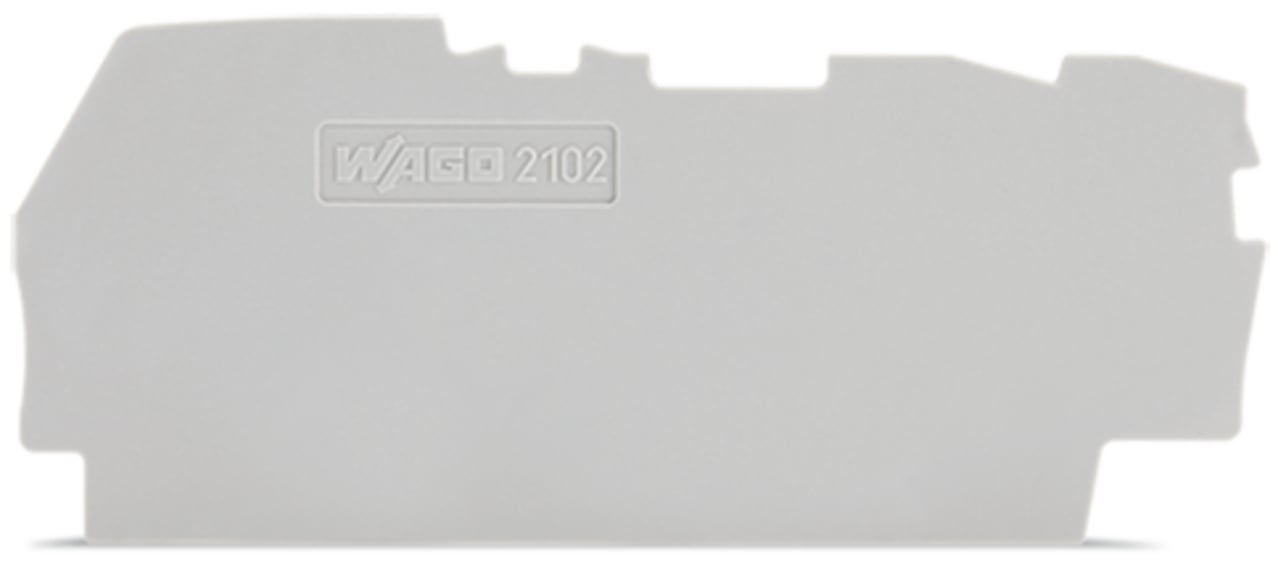 End and intermediate plate; 0.8 mm thick; for 3-conductor terminal blocks; gray