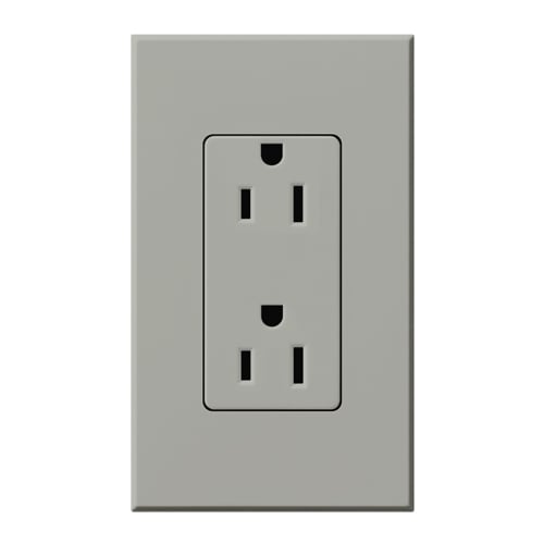 Duplex 15 A receptacle, tamper resistant, 125V/15A in gray