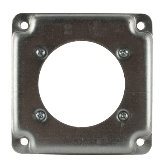 Square Box Surface Cover, 5 Cubic Inches, 4 Inch Square x 1/2 Inch Deep, 2-15/32 Inch Diameter Hole, Galvanized Steel, pack of 30
