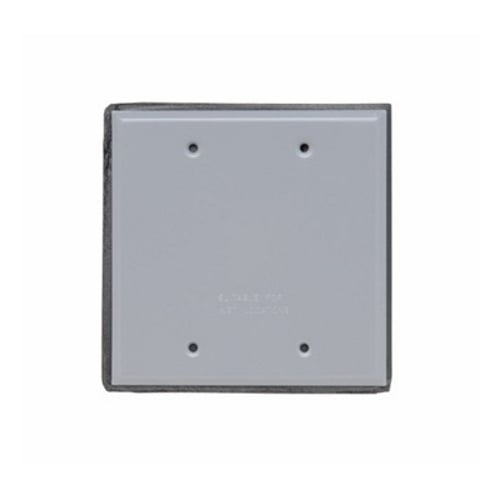 Weatherproof 2 Gang Blank Cover With Gasket and, Screws, Brushed Aluminum