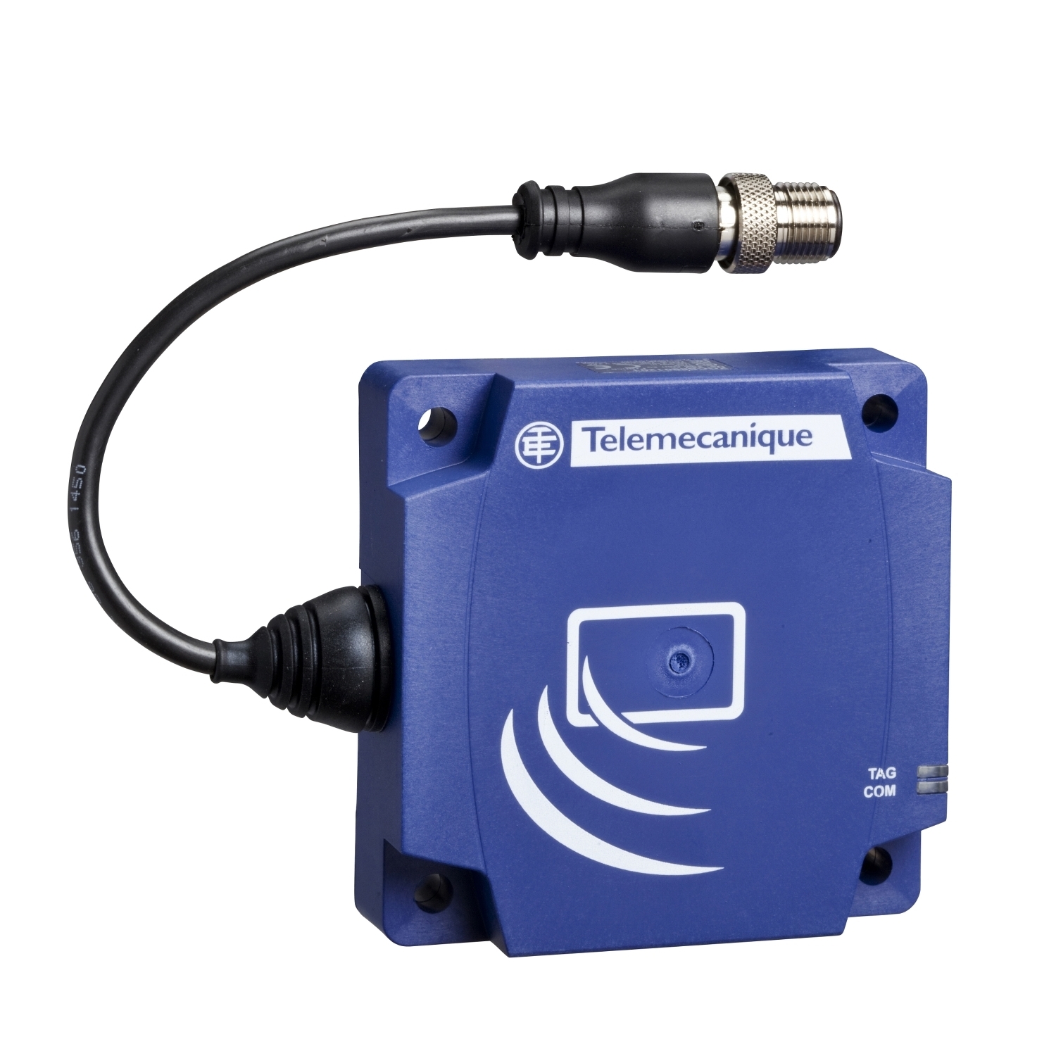 Compact smart antenna, Radio frequency identification XG, RFID 13.56 MHz, flat form 80x80x26, M12, cable 0.2 m