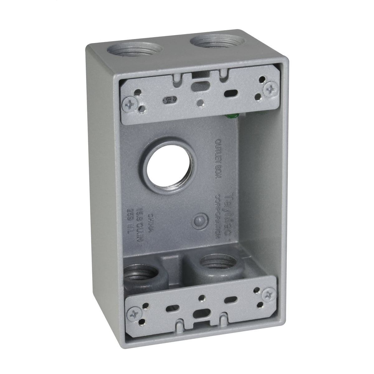 1-Gang 5-Hole 1/2 in. Outlet Box - Silver