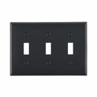 3-Gang Toggle Device Switch Wallplate, Black