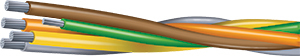 PRIORITY-PLEX 1/0-04 Aluminum XHHW-2 Cable with Ground, 600/1000V, Brown, Orange, Yellow, Gey