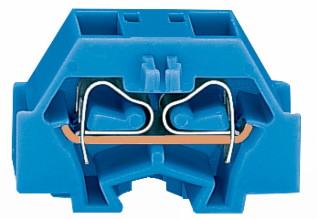 4-conductor terminal block; without push-buttons; with fixing flange; 1-pole; for screw or similar mounting types; Fixing hole 3.2 mm ; 1.5 mm; CAGE CLAMP; 1,50 mm; blue