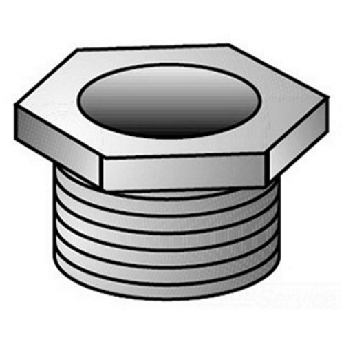 OZ-Gedney Type 7 Bushed Conduit Nipple, Malleable Iron, Finish: Zinc Electroplated, Trade Size: 2 IN, 3 IN Outside Diameter, Connection: MNPS, 1-1/8 IN Thread Length, Flange Thickness: 5/16 IN, Third Party Certification: UL File Number E-11853, CSA