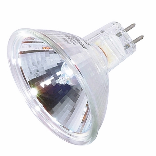 Halogen MR Lamp, Designation: 20MR16/FL/C, 12 V, 20 WTT, MR16 Shape, GU5.3/GX5.3 Miniature 2 Pin Round Base, C-6 Filament, 2000 HR, 36 DEG Beam Angle, 1-7/8 IN Length, 2 IN Diameter, Lumens: 450 CP Center Beam