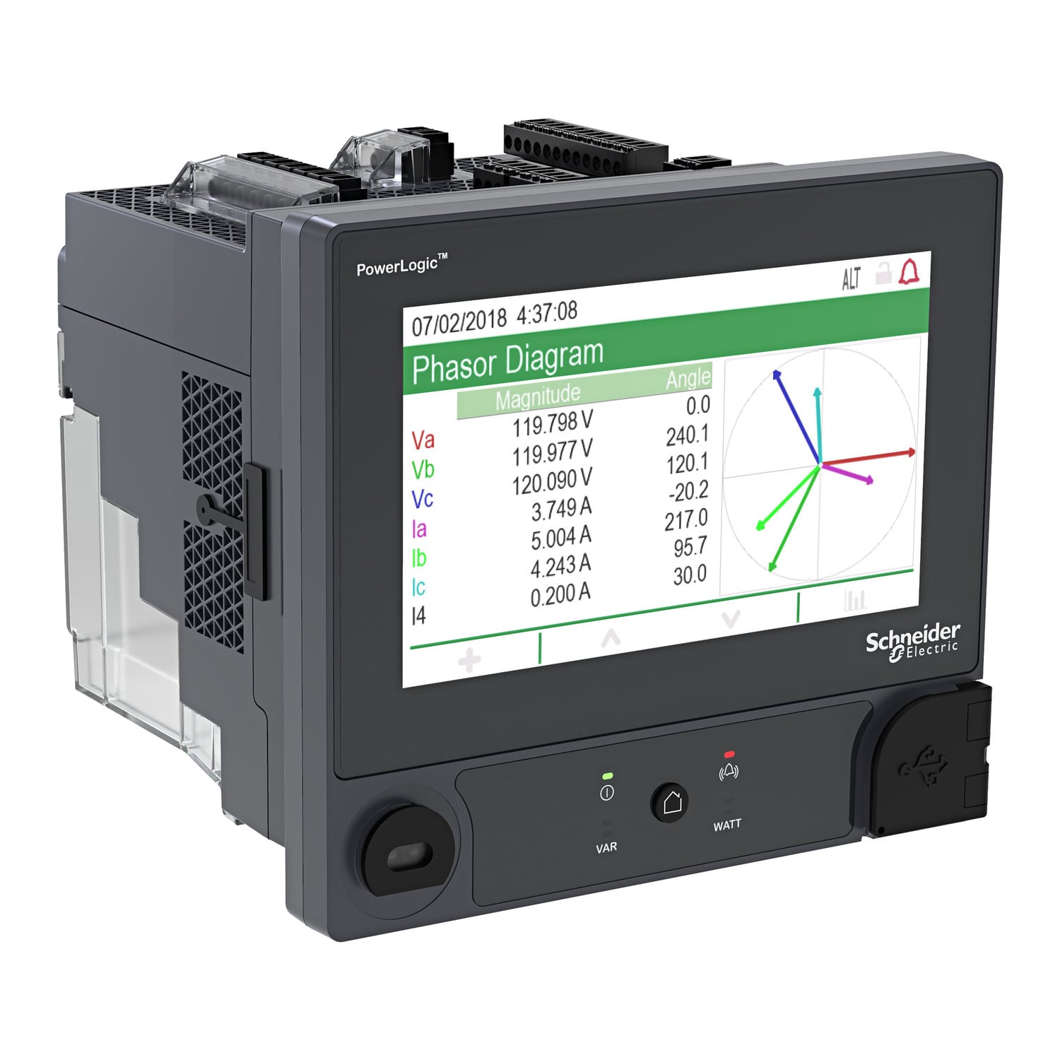 PowerLogic? ION9000 meter, LVDC, DIN mount, Low Voltage input current, 192 mm display, B2B adapter, HW kit