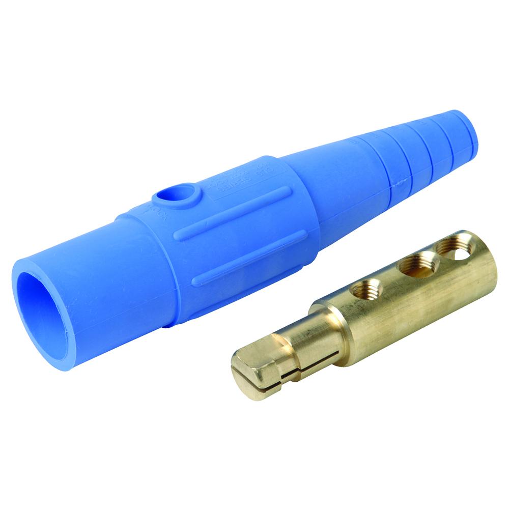 400A 600V, Male Cam Device Plug, Cable Size 2/0-4/0, Blue