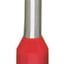 Electro Tin-plated insulated ferrule sleeve - Wago (216 series) - for 1 x 1mm2 / for 18AWG - Red color - length 8mm - Diameter 3mm insulated collar / 1.4mm ferrule