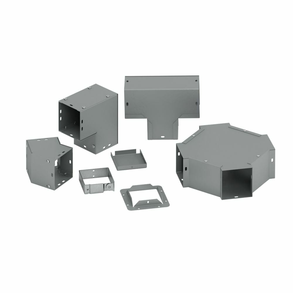 wireway elbow fitting, Lay-in, 90? elbow, side opening, NEMA 1, Galvanized steel, 12" X 12"