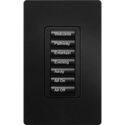Lutron RadioRA 2 seeTouch Wall Mount Designer Keypad, 7 Button Keypad - Midnight