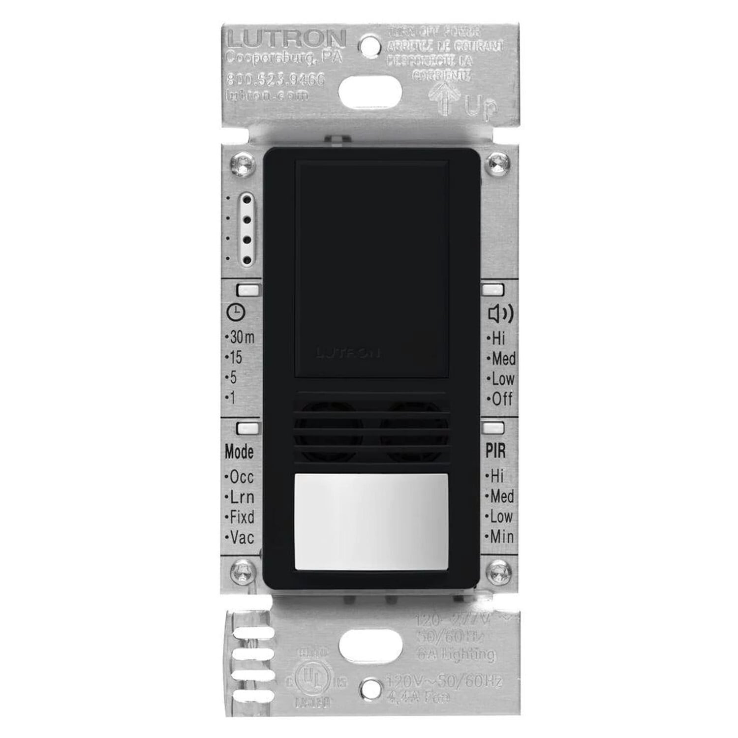 Lutron Maestro Dual-Tech Motion Sensor switch, 6-Amp, Single-Pole, Black