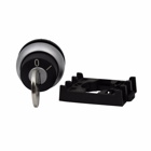 Eaton M22 Modular Two Position Key-Operated Selector Switch, 22.5 mm, Maintained, Key removable left, Non-illuminated, Bezel: Silver, Button: Black, MS2, IP66, NEMA 4X, 13, Two-Position, 100,000 Operations