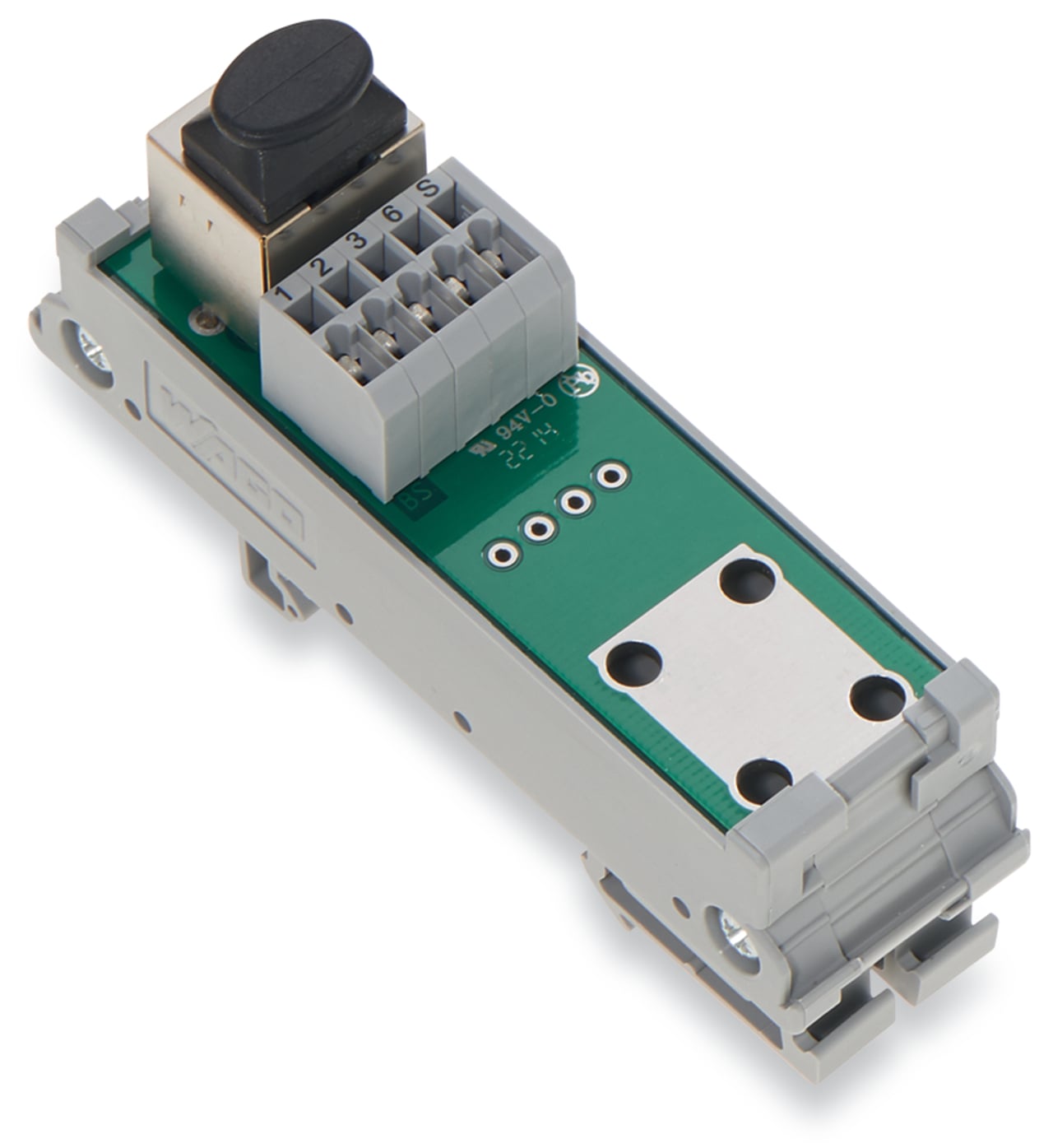 Interface module; RJ-45; PCB terminal blocks; Cat. 5; in mounting carrier; with shield connection; 1,50 mm