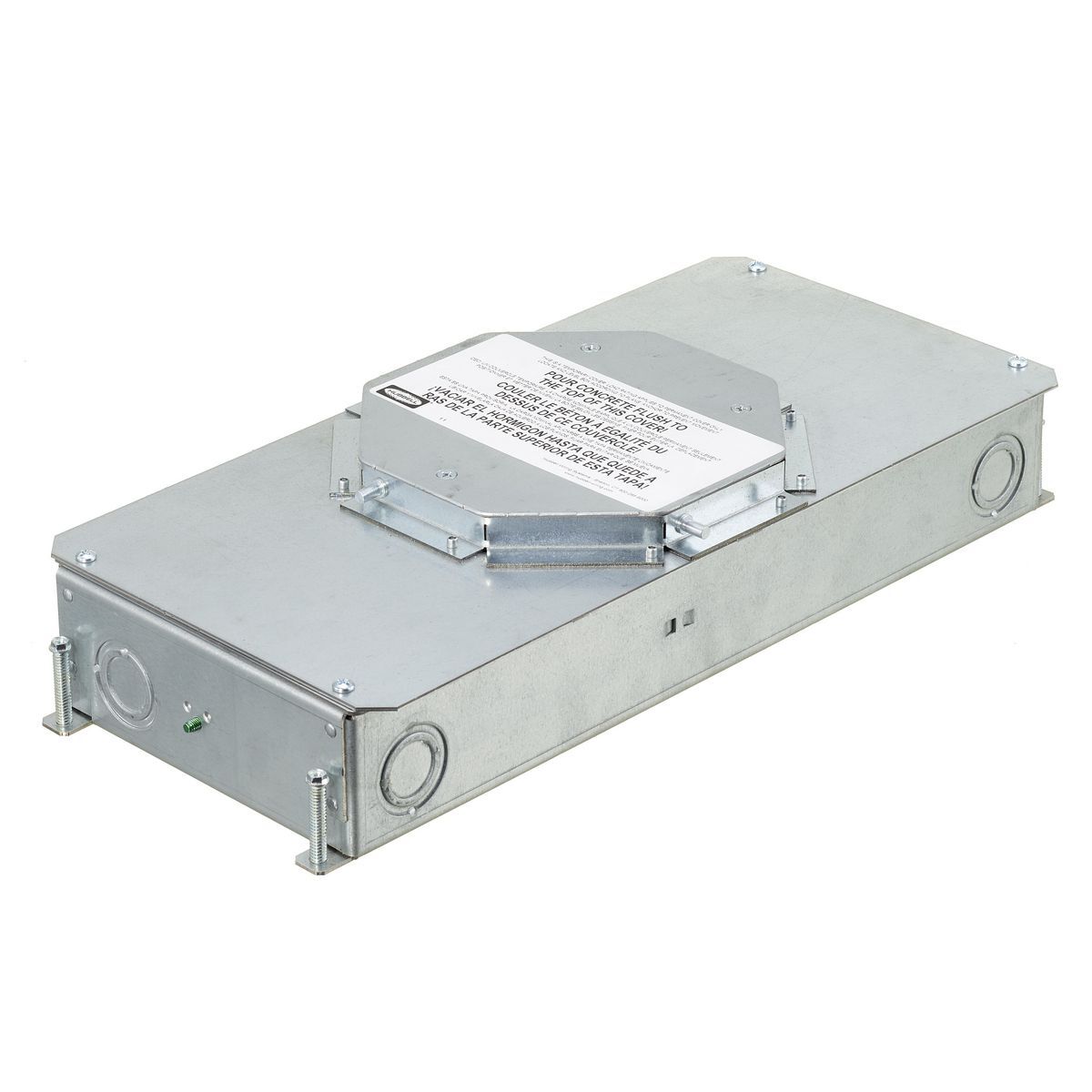 SystemOne ETERNAL Series Concrete Floorboxes , Galvanized Stamped Steel Box, Recessed, 2-Gang CFB E-Series Box for Round Covers, 3.25" Minimum Depth of Pour