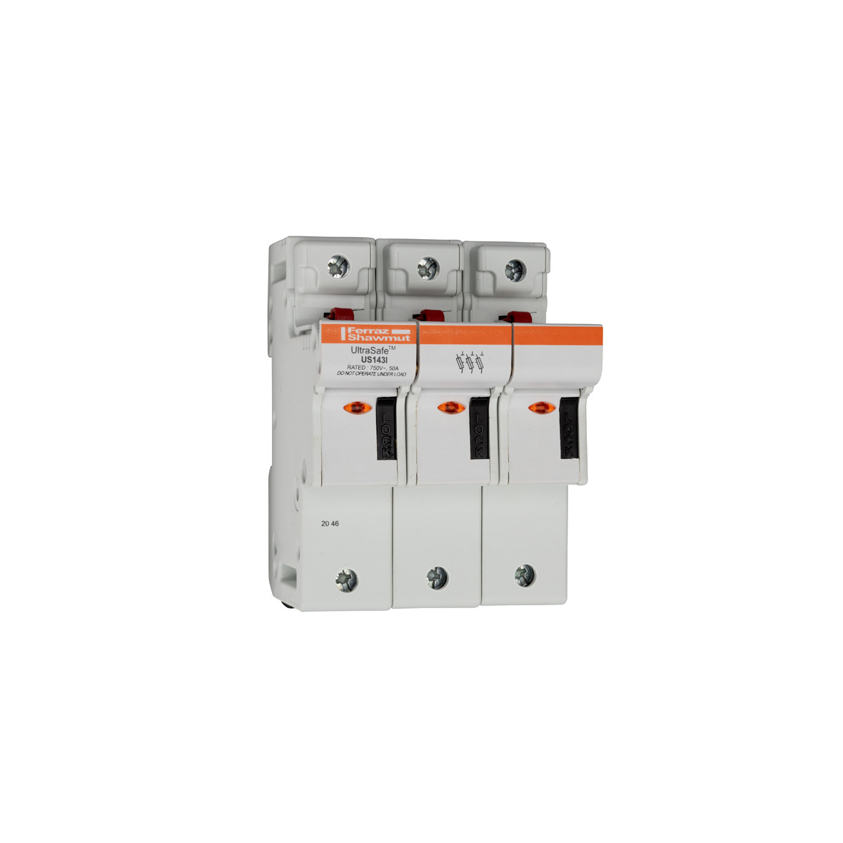 Fuse Holder 800VAC 1000VDC UL 14x51 3-Pole Visual Indicator IP20