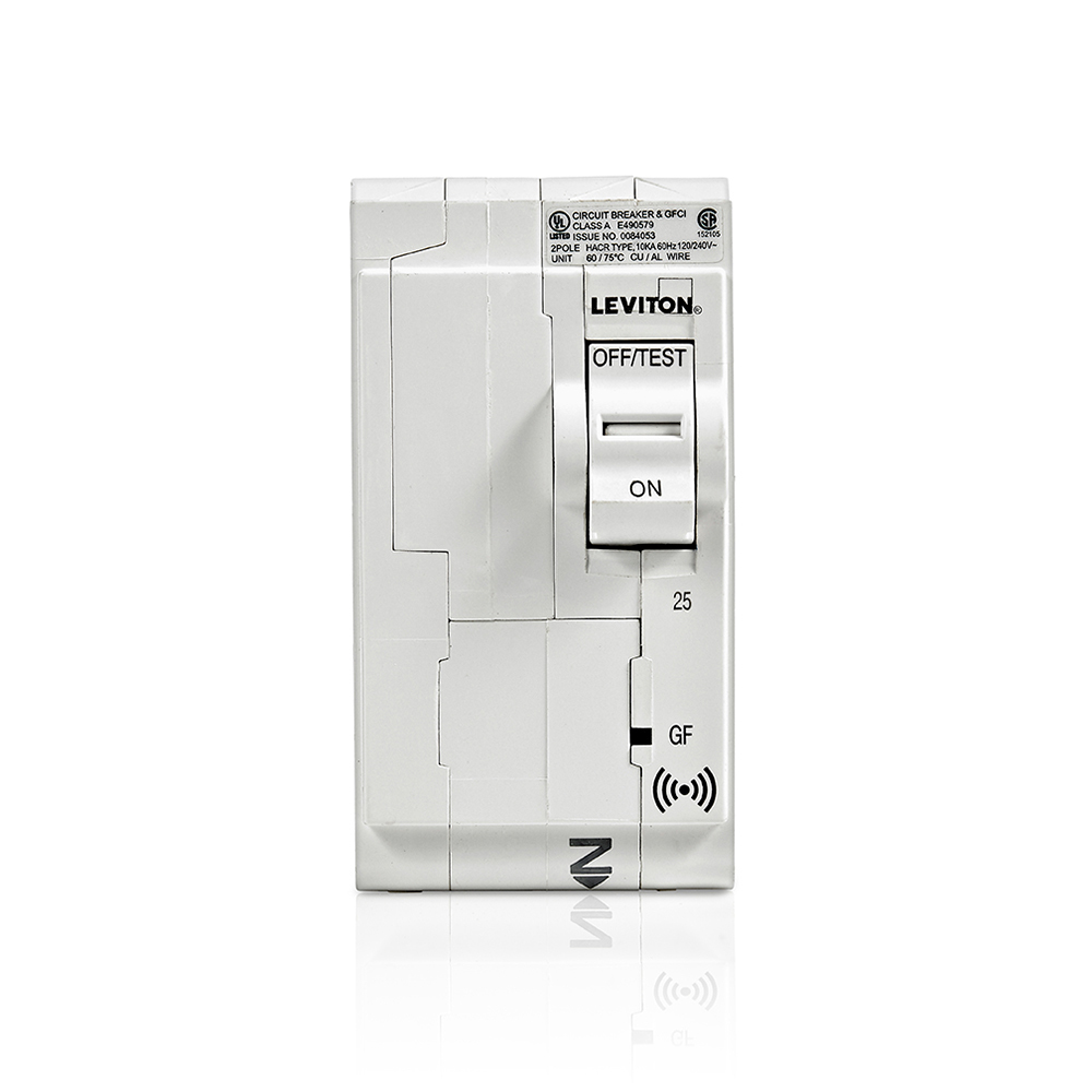 Smart Branch Circuit Breaker, GFCI 2-Pole 25A 120/240V, 10KA Interrupt Rating