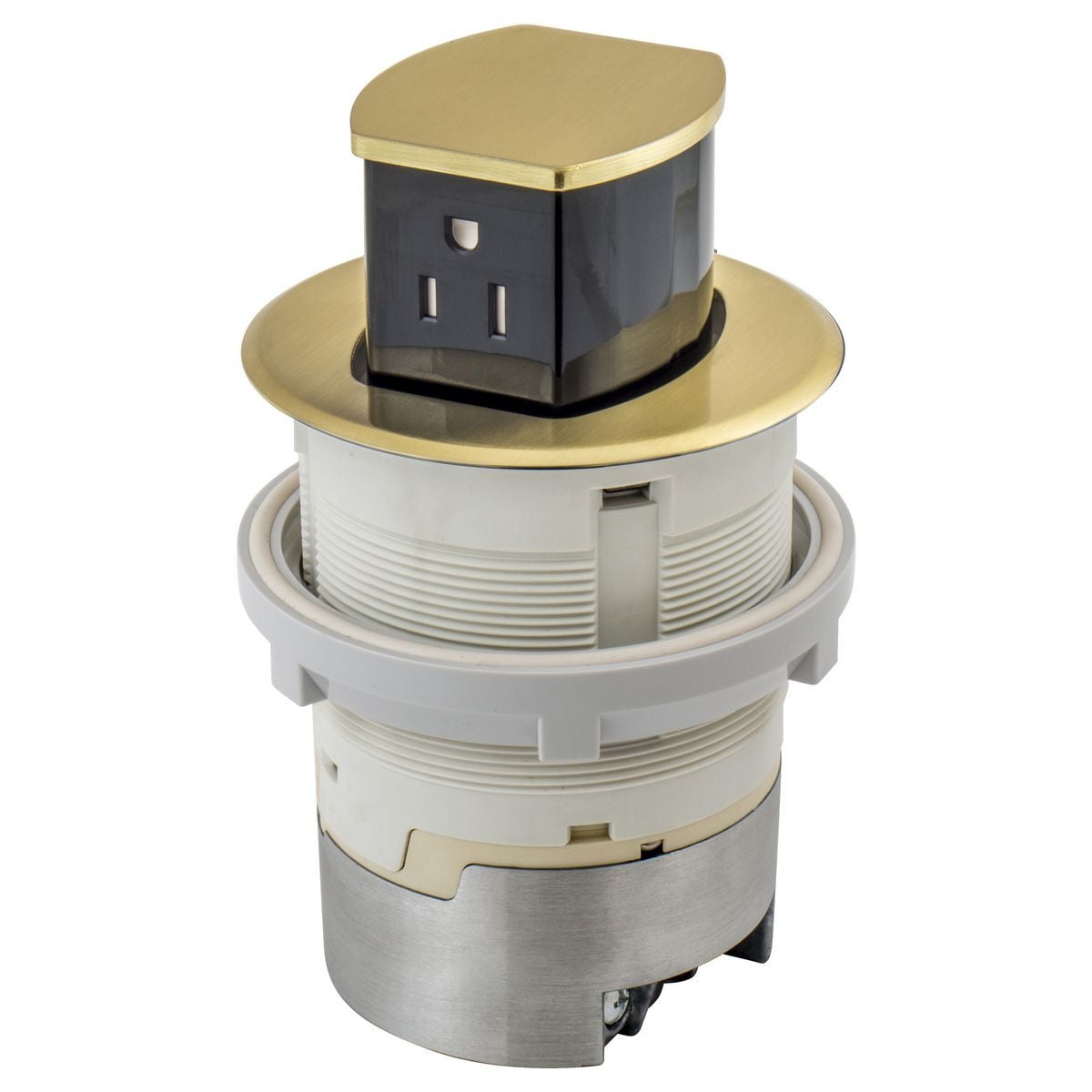 15A Kitchen Counter Receptacle, Surface Mount, Brass