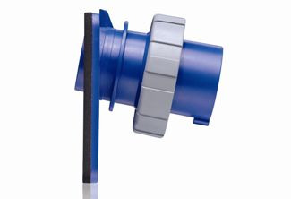 30 Amp, 250 Volt, IEC 309-1 & 309-2, 2P, 3W, Inlet North American Pin & Sleeve Receptacle, Industrial Grade, IP67, Watertight, - Blue