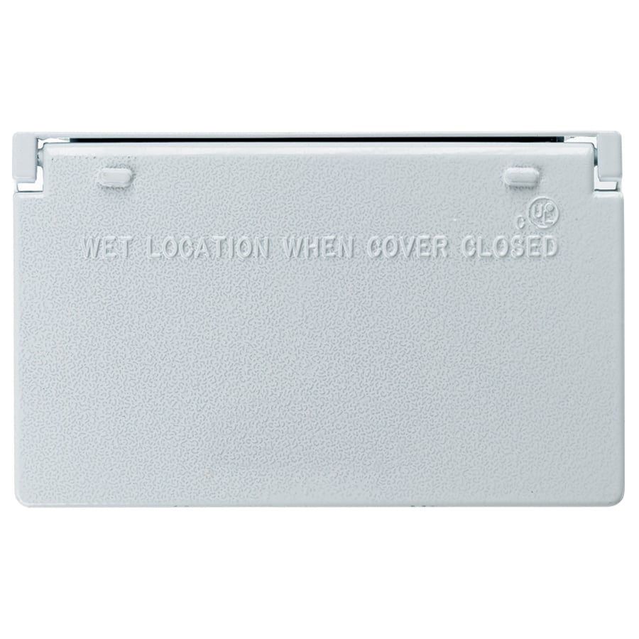 Cast Weatherproof Cover Decorator or Ground Fault Circuit Interruptor Horizontal, 1 Self Closing Lid, White