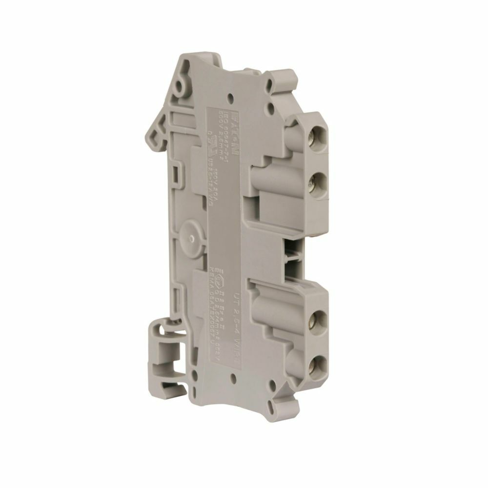 Eaton XB IEC terminal block, Screw Connection Multi-Conductor Terminal Blocks, Gray, 12 AWG/2.5 mm2 maximum wire, Four-wire