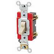 20-Amp, 120/277-Volt, Toggle Locking Single-Pole AC Quiet Switch, Extra Heavy Duty Spec Grade, Gray