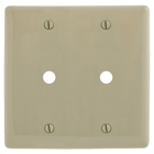 Wallplates and Box Covers, Wallplate, Nylon, 2-Gang, 2) .406" Openings, Ivory