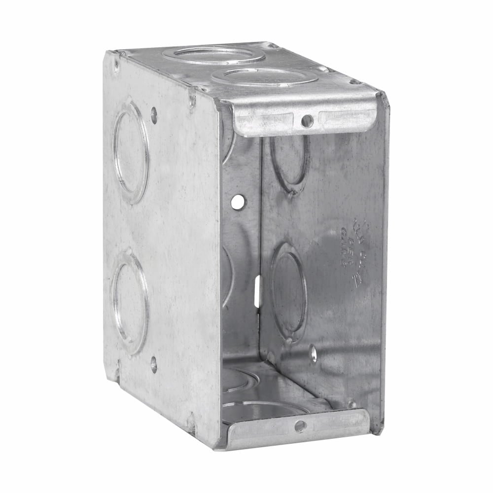 Eaton Crouse-Hinds series Masonry Box, (2) 1/2", (2) 3/4", 3-1/2", (2) 1/2", (2) 3/4", Steel, Single-gang, (2) 1/2", (2) 3/4", 22.0 cubic inch capacity