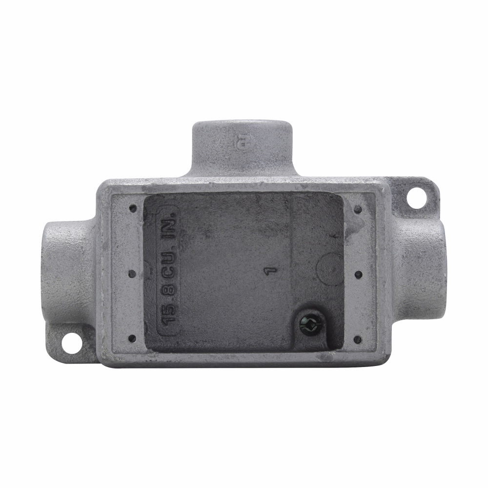 Eaton Crouse-Hinds series Condulet FDC device box, Deep, Feraloy iron alloy, Single-gang, T shape, 3/4"