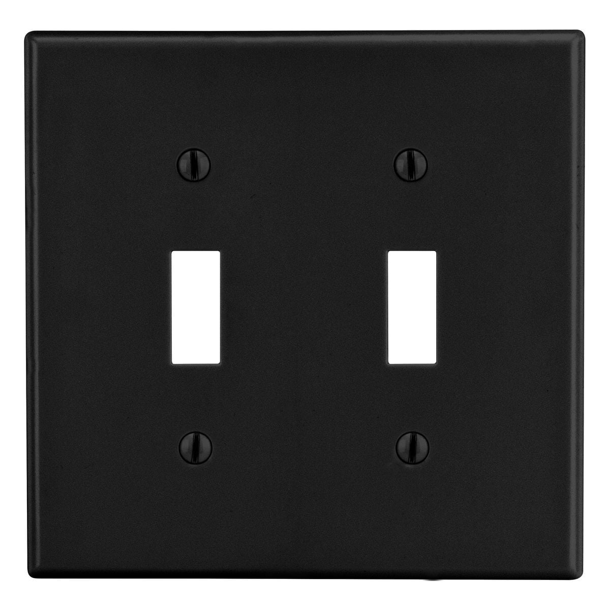 Wallplate, 2-Gang, 2) Toggle, Black
