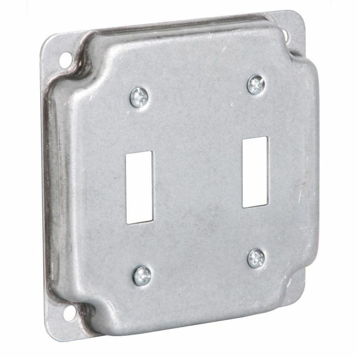 4 In. Square Exposed Work Covers - Raised 1/2 In., 2 Toggle Switches