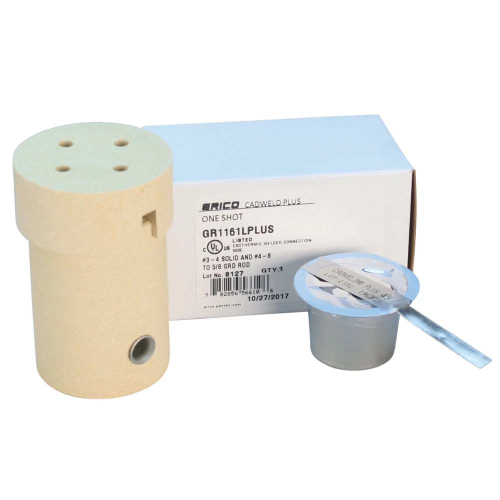 nVent ERICO Cadweld One Shot, Cable to Ground Rod, Plus, NT (ONE SHOT), 3/4" dia, #4, #3 Connection, Solid