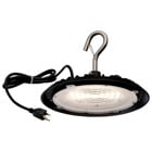 80 Watt Hi-Pro Shop Light with Plug - 8 in. Dia. - 4000K - Black Finish - 120 Volt