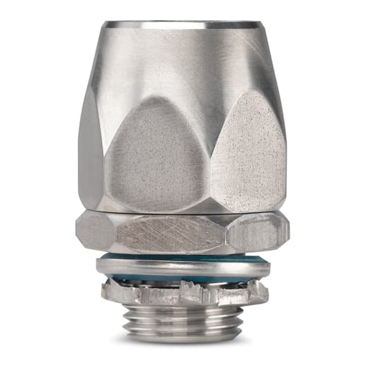 3/4 Inch Stainless Steel Type A Liquidtight Straight Connector With Santoprene Sealing Gasket and Stainless Steel Retaining Ring
