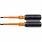 Screwdriver Set, 1000V Insulated Slotted and Phillips, 2-Piece, Screwdriver Set includes one 1/4-Inch Cabinet-Tip (Cat. No. 602-4-INS) and one #2 Phillips-Tip (Cat. No. 603-4-INS)