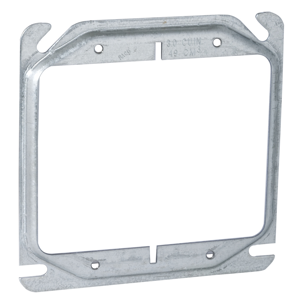 4 In. Square Two Device and Tile Covers, Raised 1/4 In., Drawn 1/4 KO