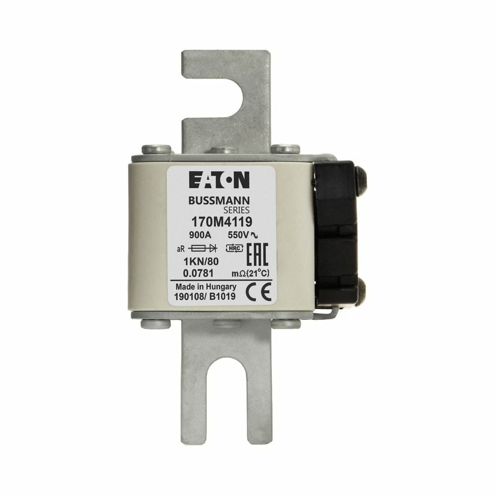 Fuse-link, high speed, 900 A, AC 550 V, DIN 1, 53 x 69 x 108 mm, aR, DIN, IEC, single indicator