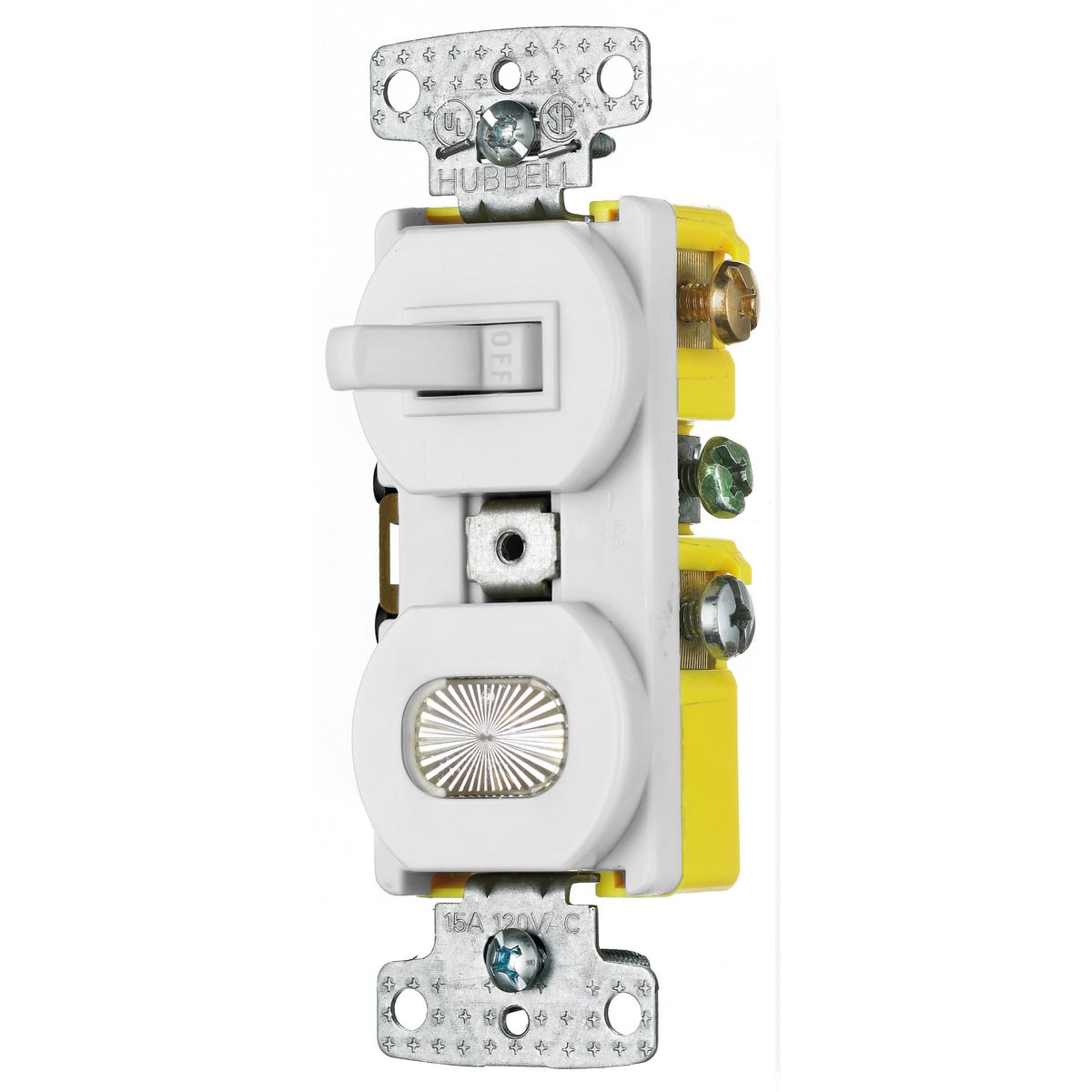 RC309W 3-Way Combination Toggle Switch, 120 V AC, 15 A, 1800 W