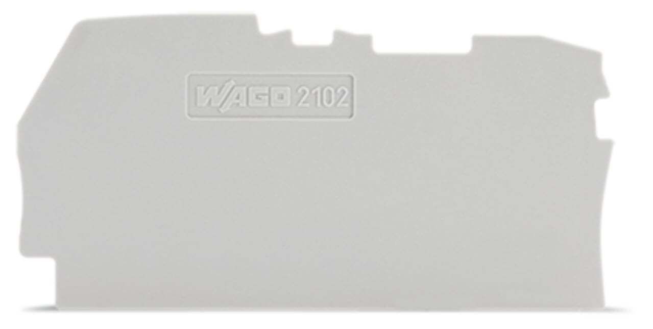 End and intermediate plate; 0.8 mm thick; gray