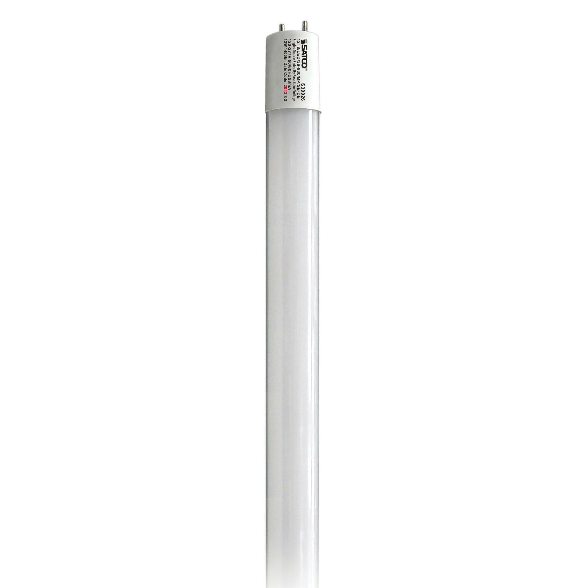 12W T8 LED - 3 ft. - 3000K - G13 Base - 50000 Hours - 1400L - Type B - BBP - 1 or 2 Ended Wiring