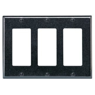 3-Gang Midway Size High Impact Thermoplastic Decora Wallplate, Black