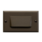 This versatile LED step light shielded face features a classic Architectural Bronze(TM) finish.